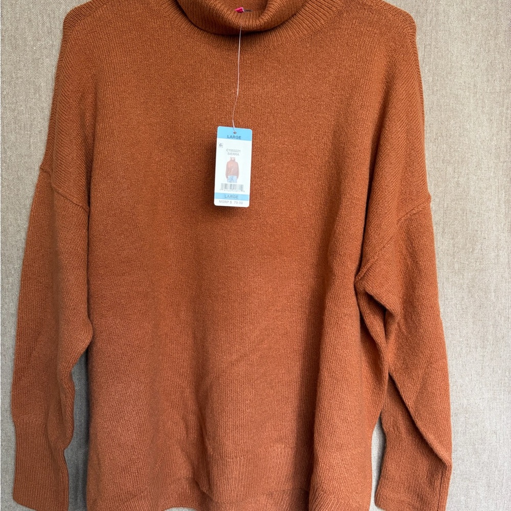 Vince Camuto Sierra Brown Turtleneck Sweater, Sz L